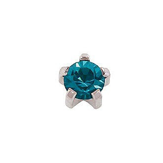 

Серьги-иглы Studex для прокола ушей R112W голубой циркон 3мм