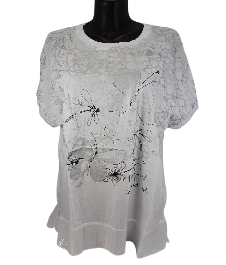 

Женская футболка Levisha 50240 3XL-4XL белая