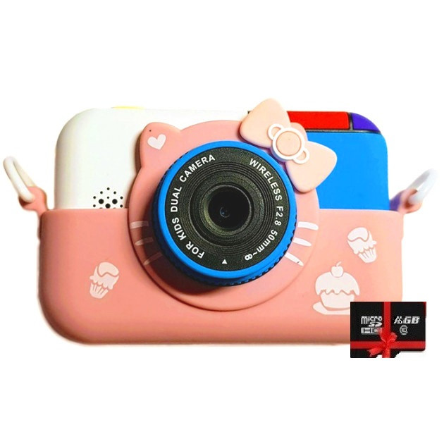 

Детский фотоаппарат Хелло Китти Children`s fun цифровой 40Мп 1080FHD розовый с картой 16 ГБ
