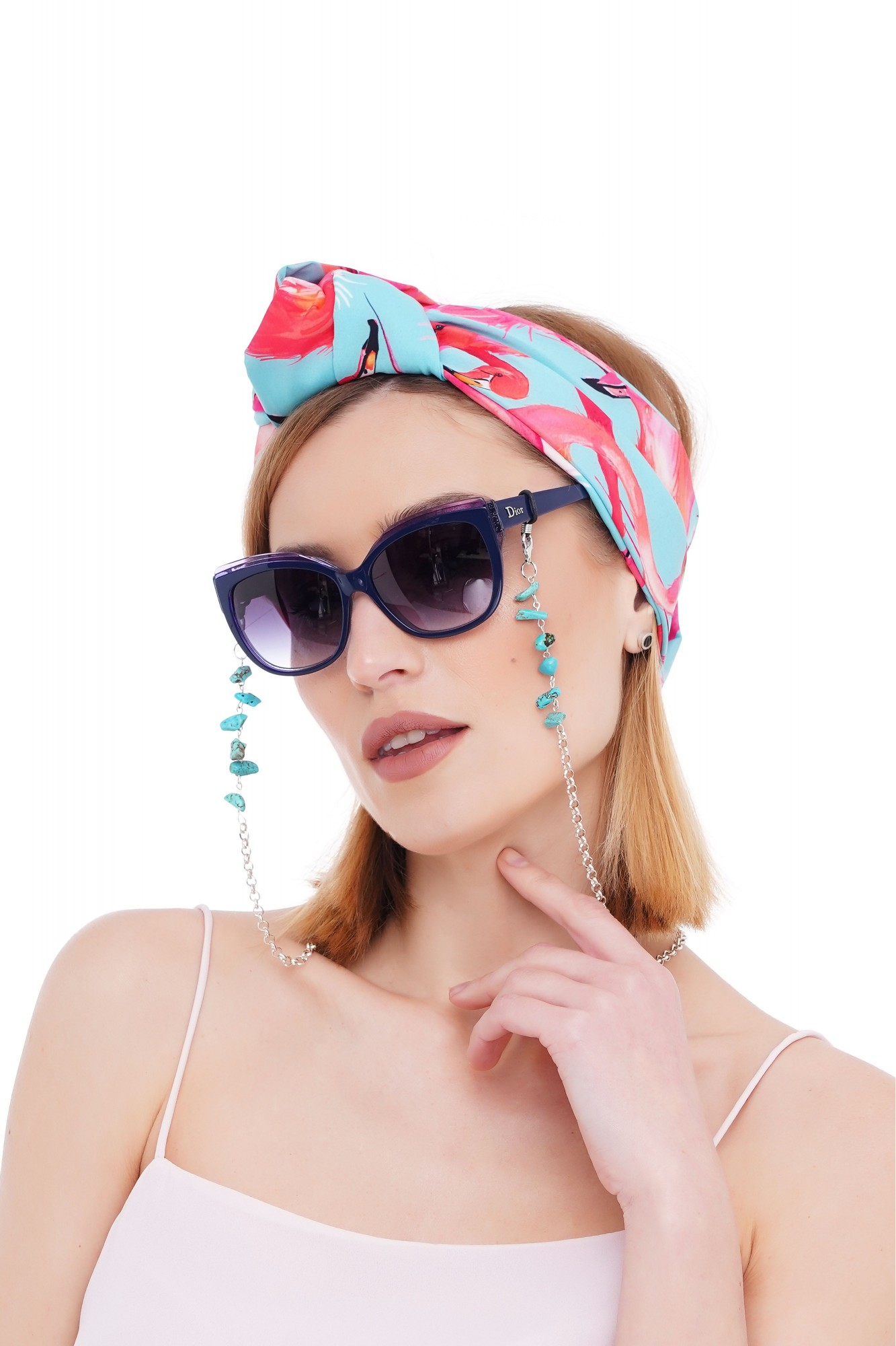 

Цепочка для очков с натуральным камнем брюза от My Scarf