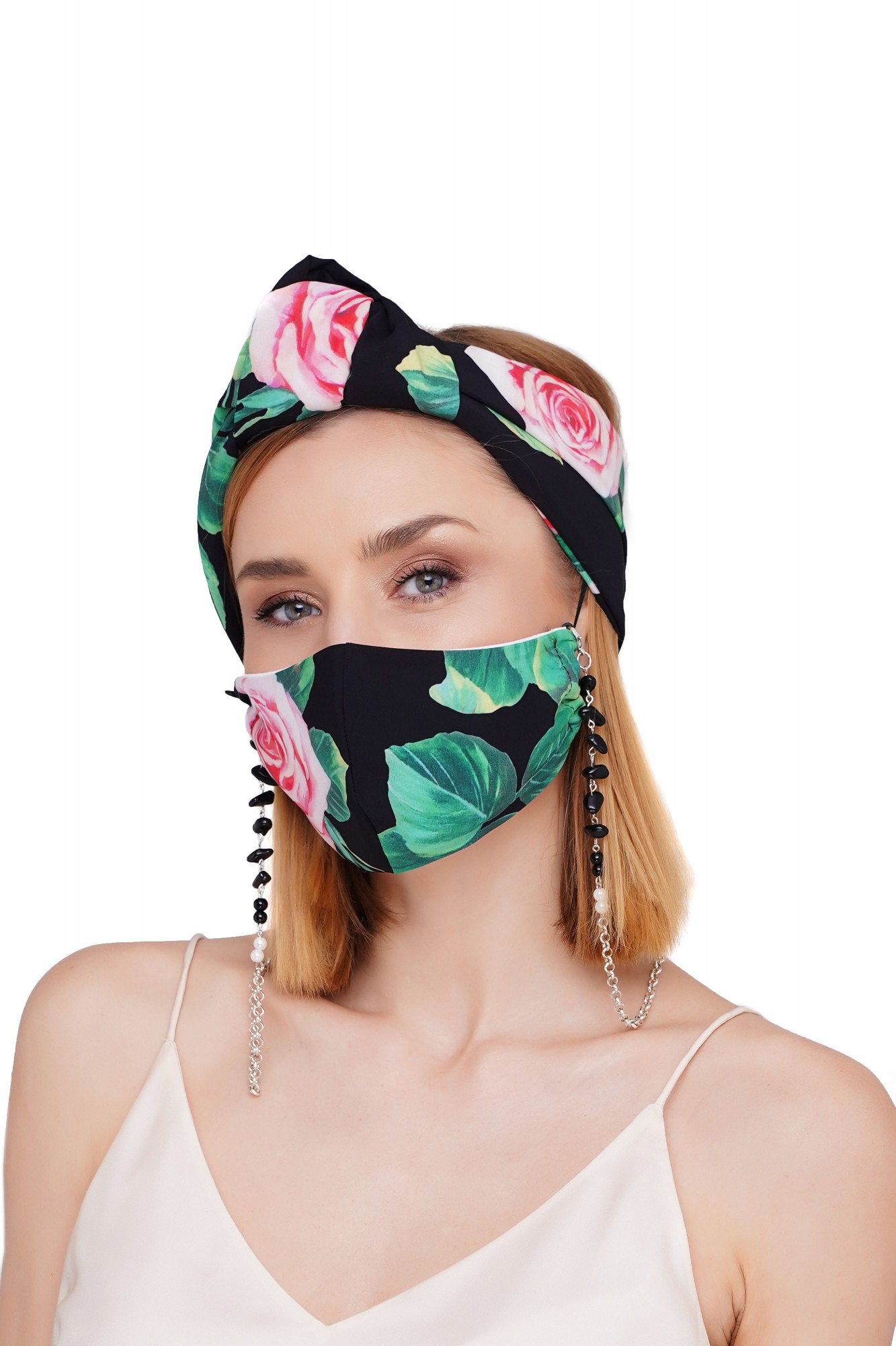 

Цепочка для очков с натуральным черным камнем от My Scarf