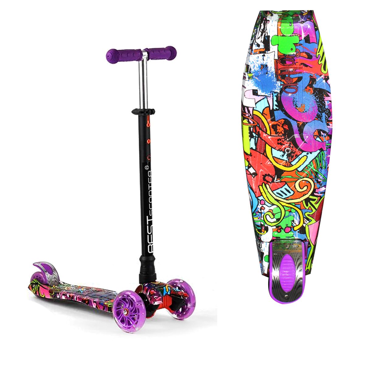 

Самокат четырехколесный Best Scooter граффити 2 MiC (113-22155) (162706)