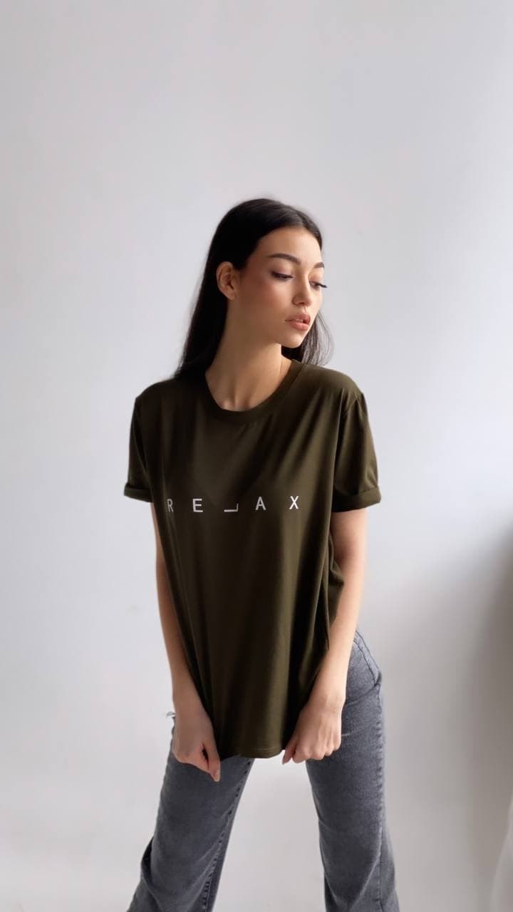 

Футболка женская Relax хаки 42-46 B102