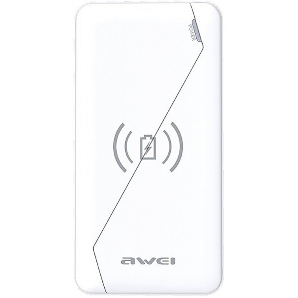 

Портативная батарея 10000 mAh AWEI P59K Wireless Power Bank Li-Polimer White