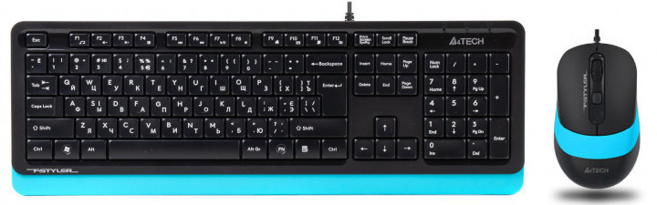 

Комплект клавиатура + мышь A4Tech F1010 проводные Black/Blue