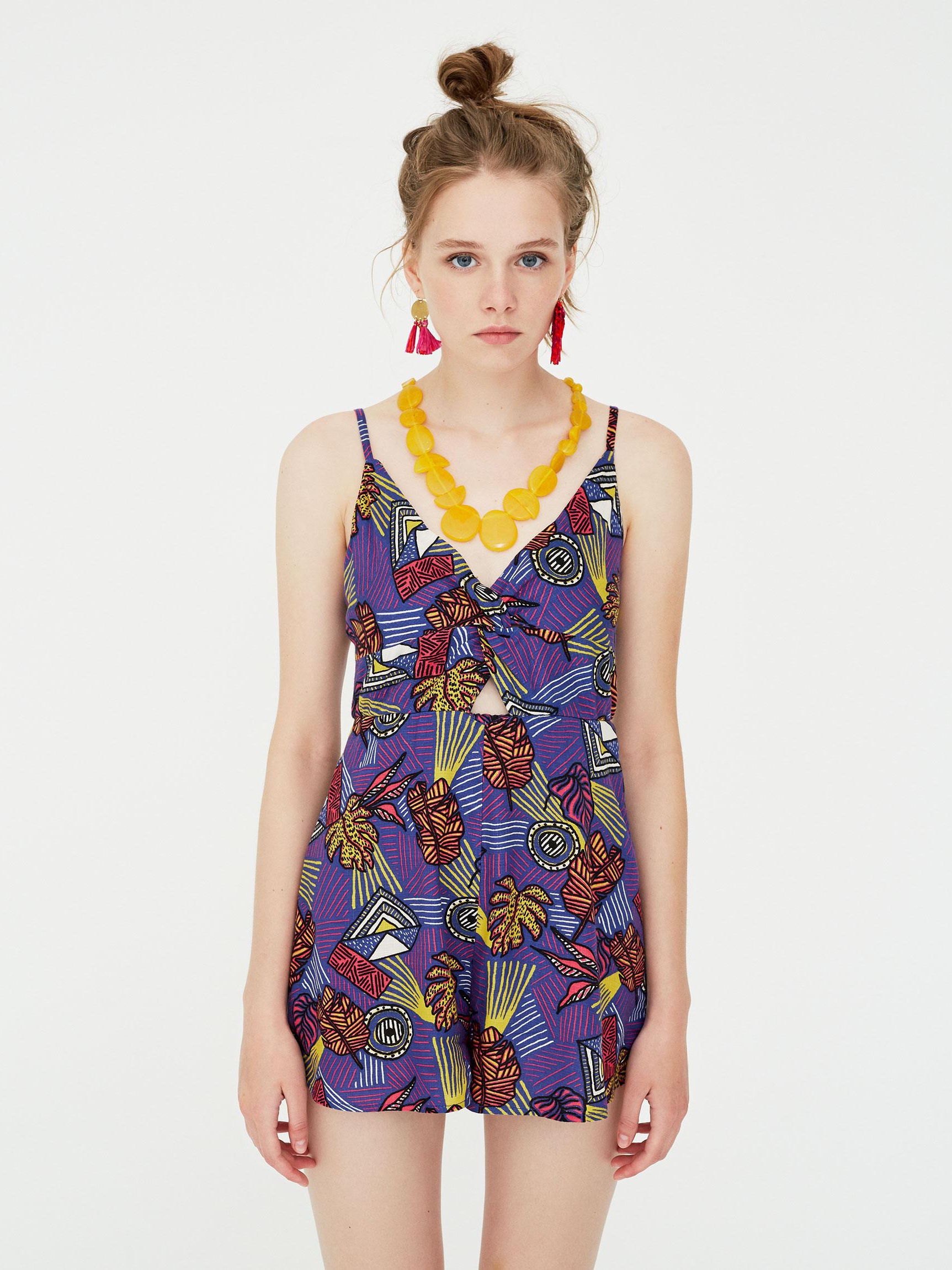 

Комбинезон Pull & Bear 9638316400-ABKL S Фиолетовый с разноцветным