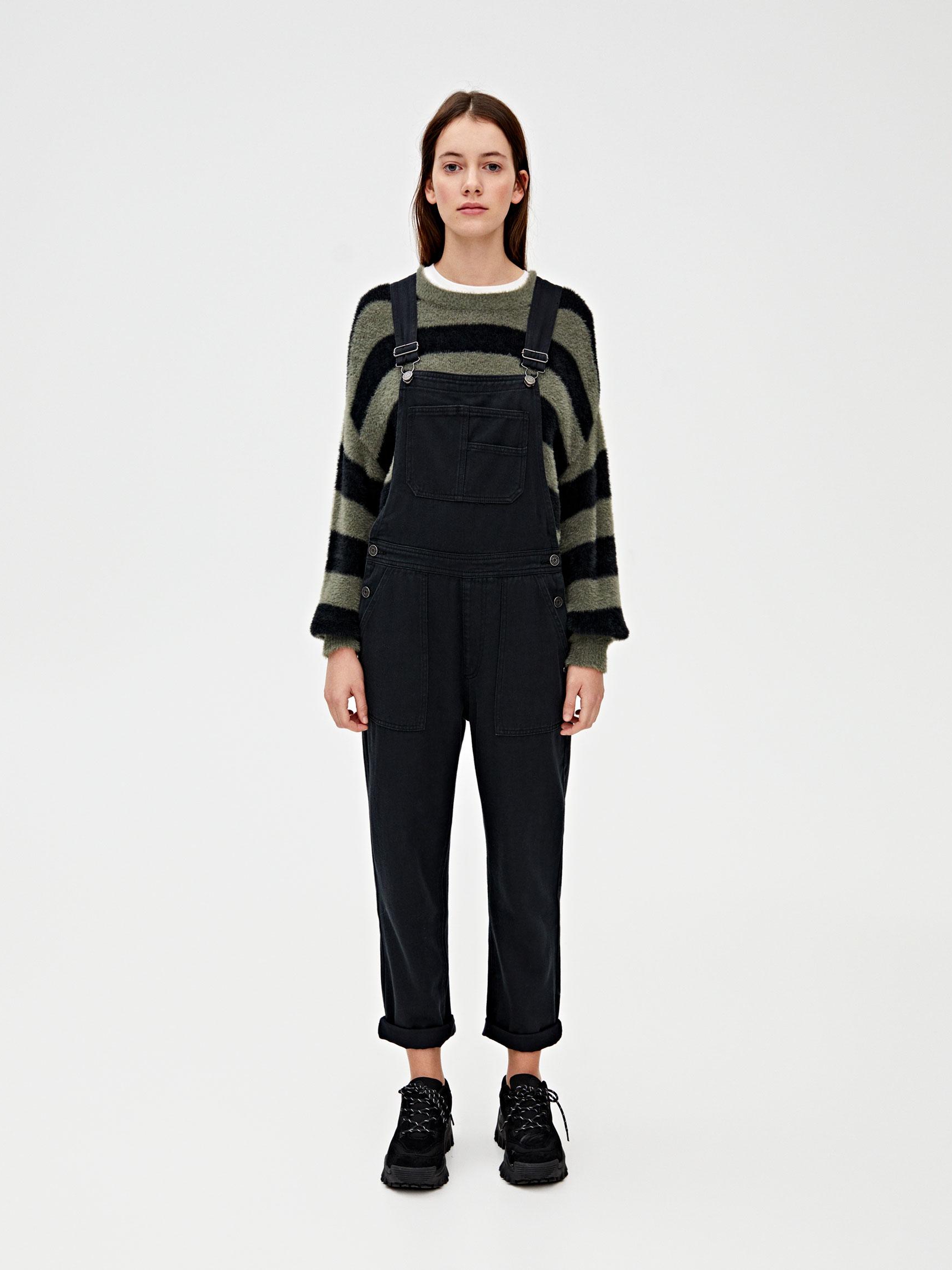 

Джинсовый полукомбинезон Pull & Bear 9637335833-AAAD XS Черный