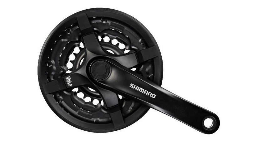 

Шатуны велосипедные SHIMANO FC-TY501 длина лапки 175 мм звезды 24-34-44 зуба под квадрат