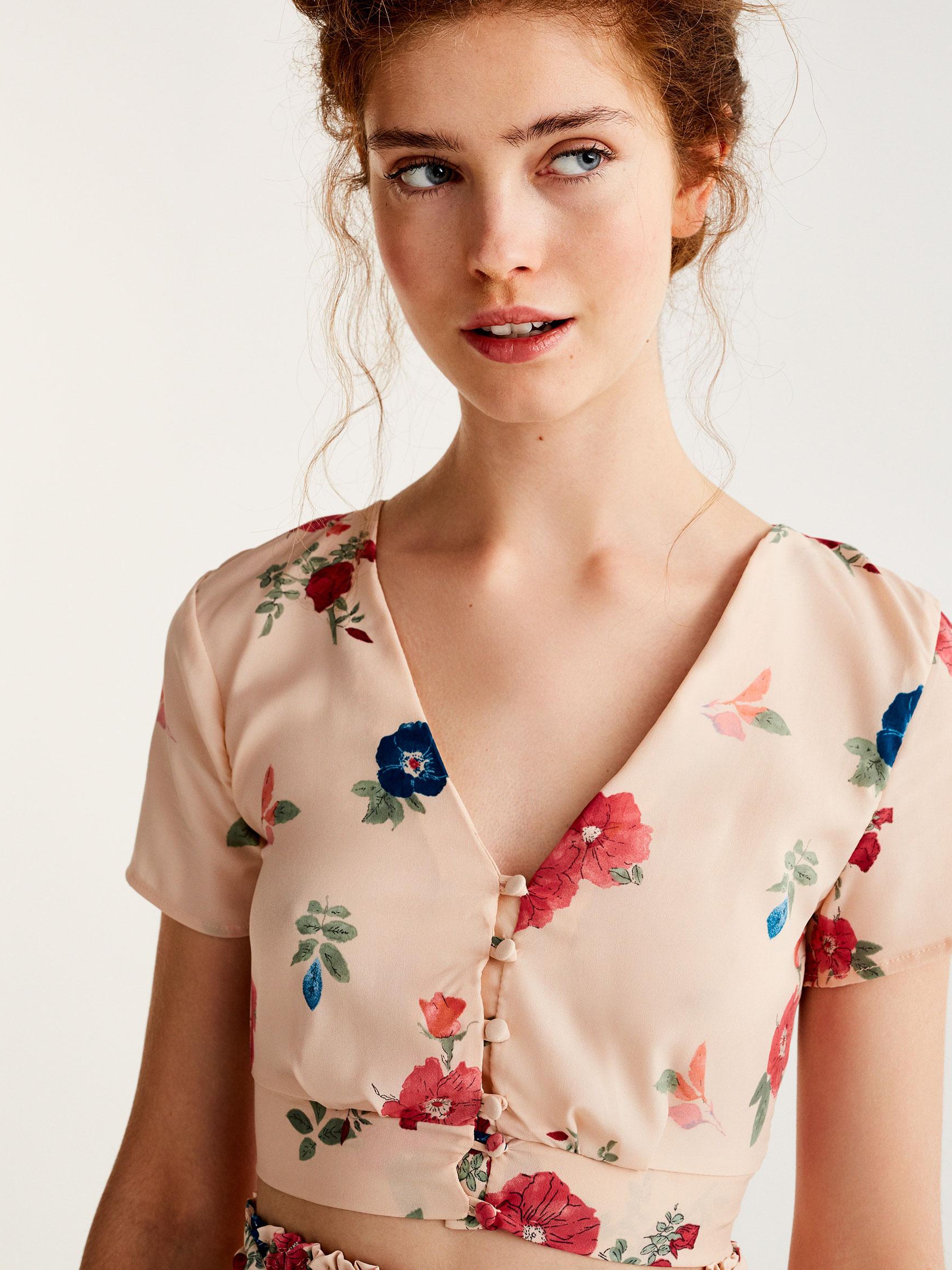 

Топ Pull & Bear 9472381620-ABCD M Розовый с разноцветным