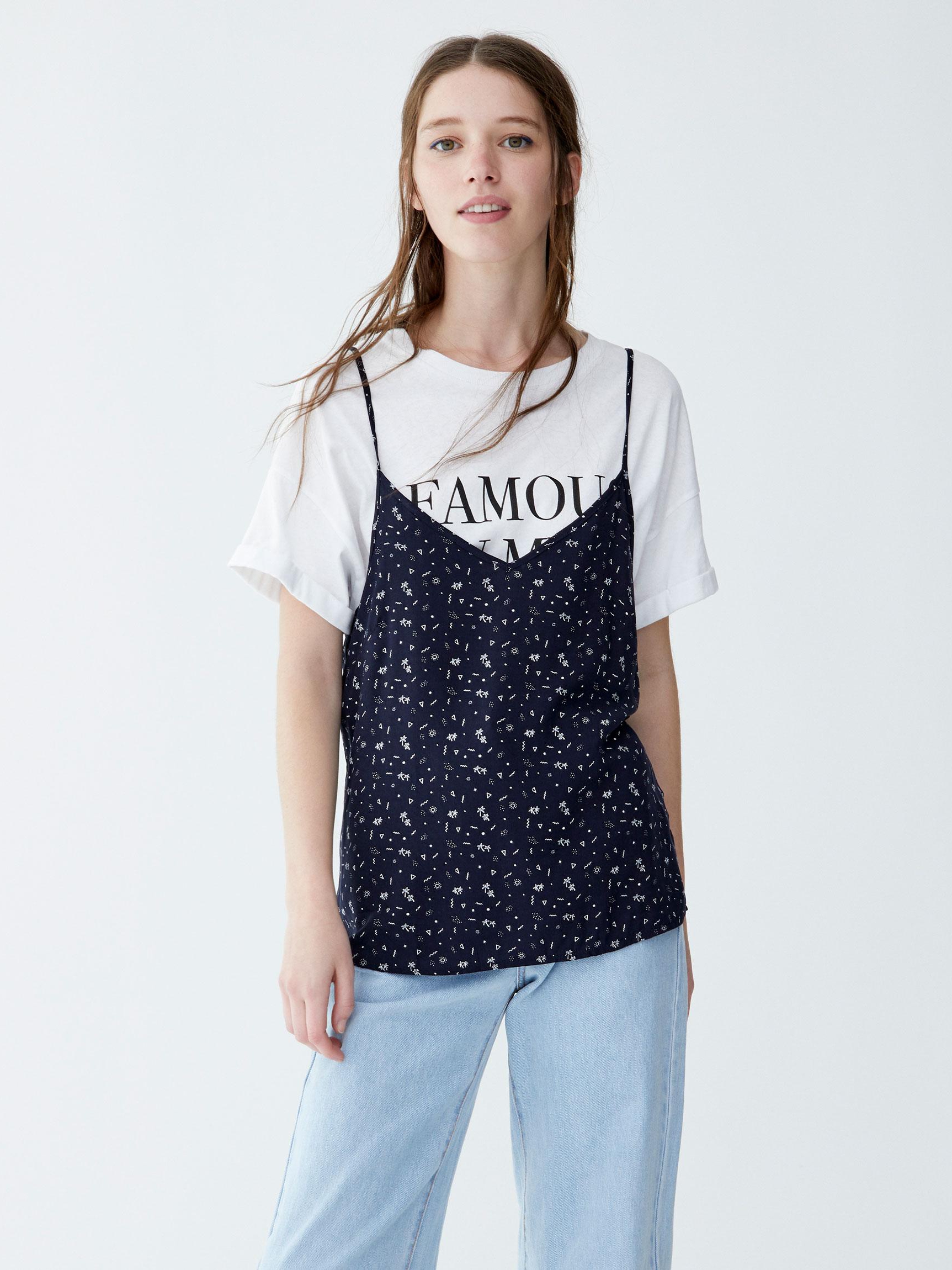 

Топ Pull & Bear 9471219401-AANV M Темно-синий с белым