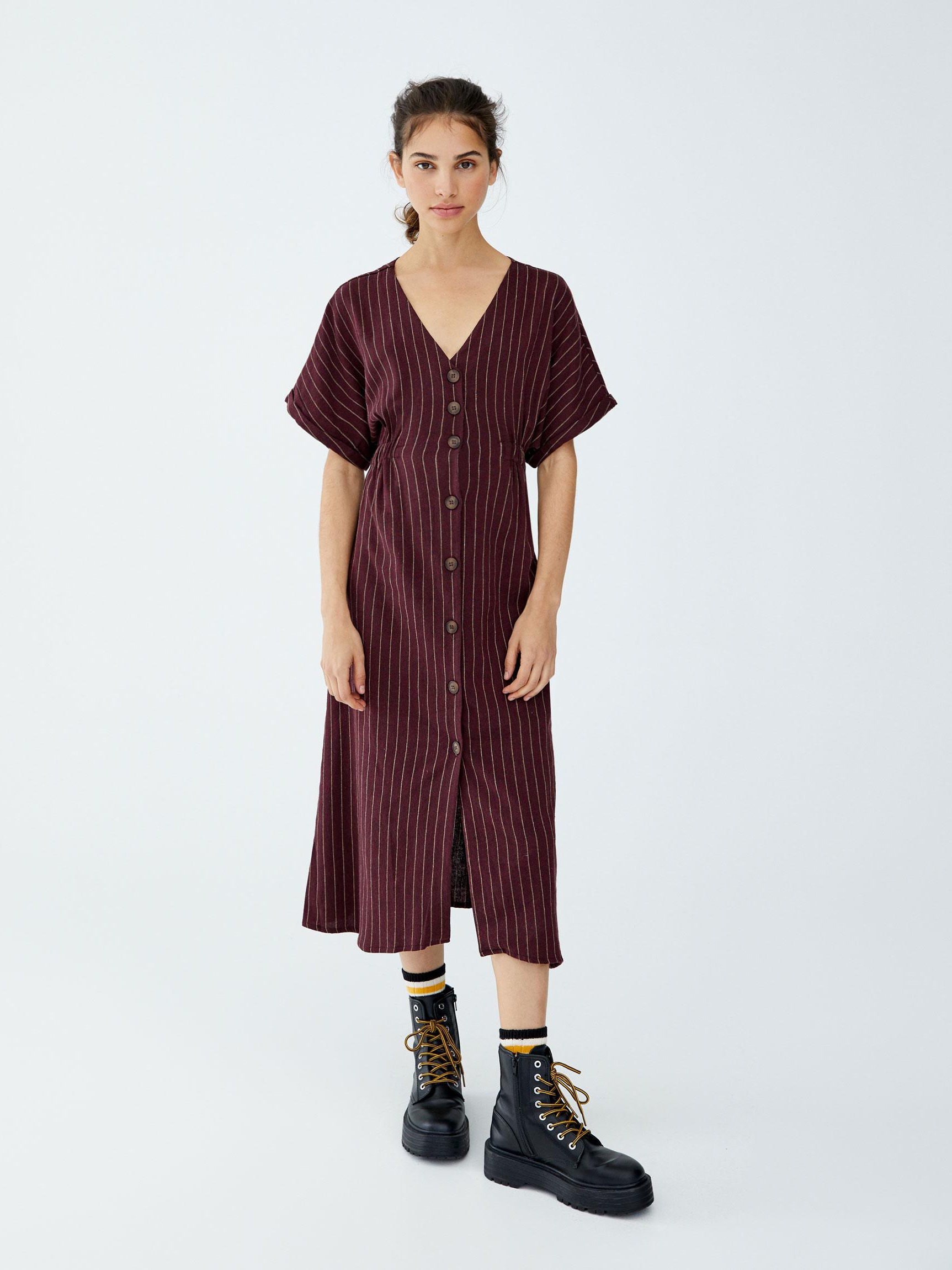 

Платье Pull & Bear 9396347605-ADQT S Бордовое