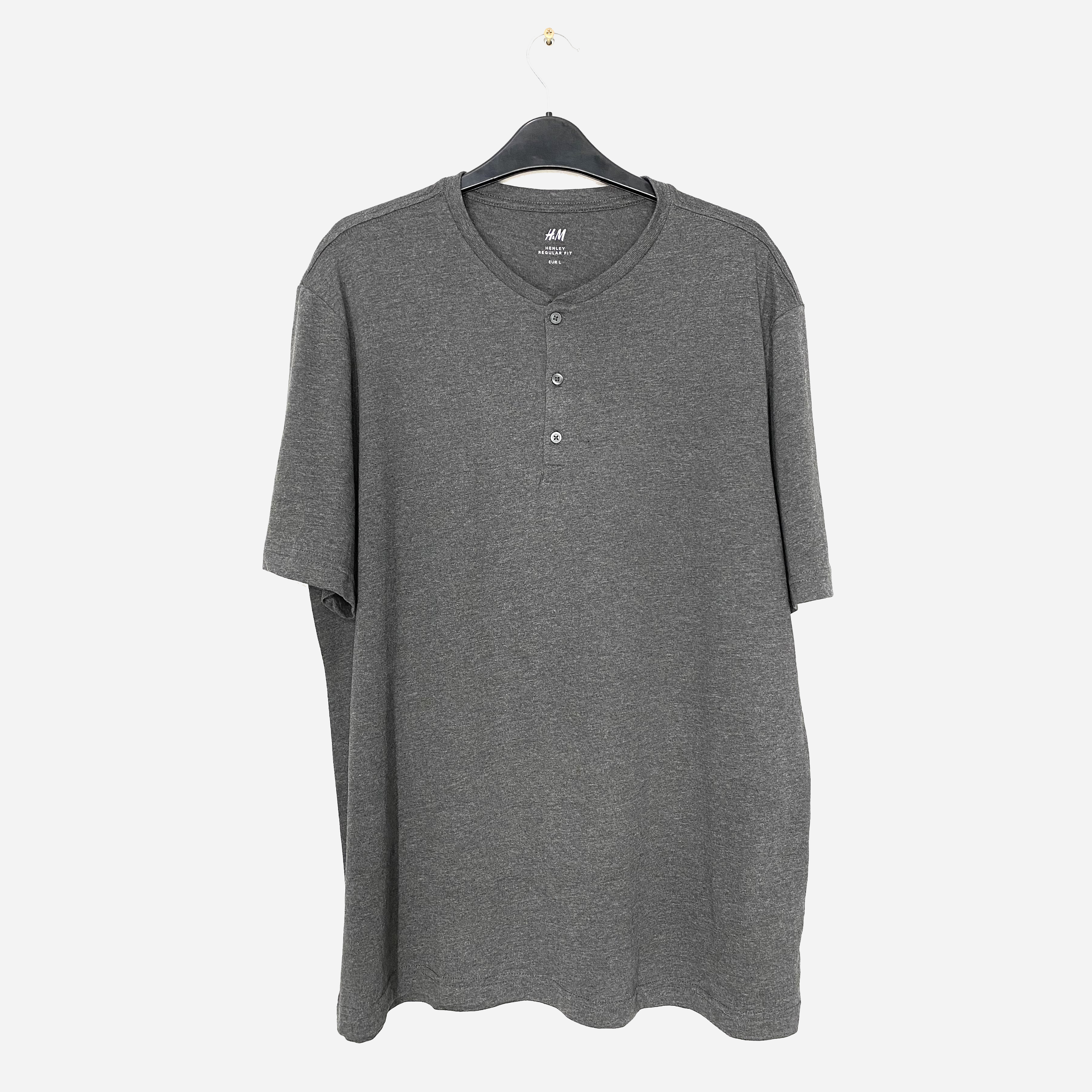 

Футболка H&M 060674180_grey L Темно-серая