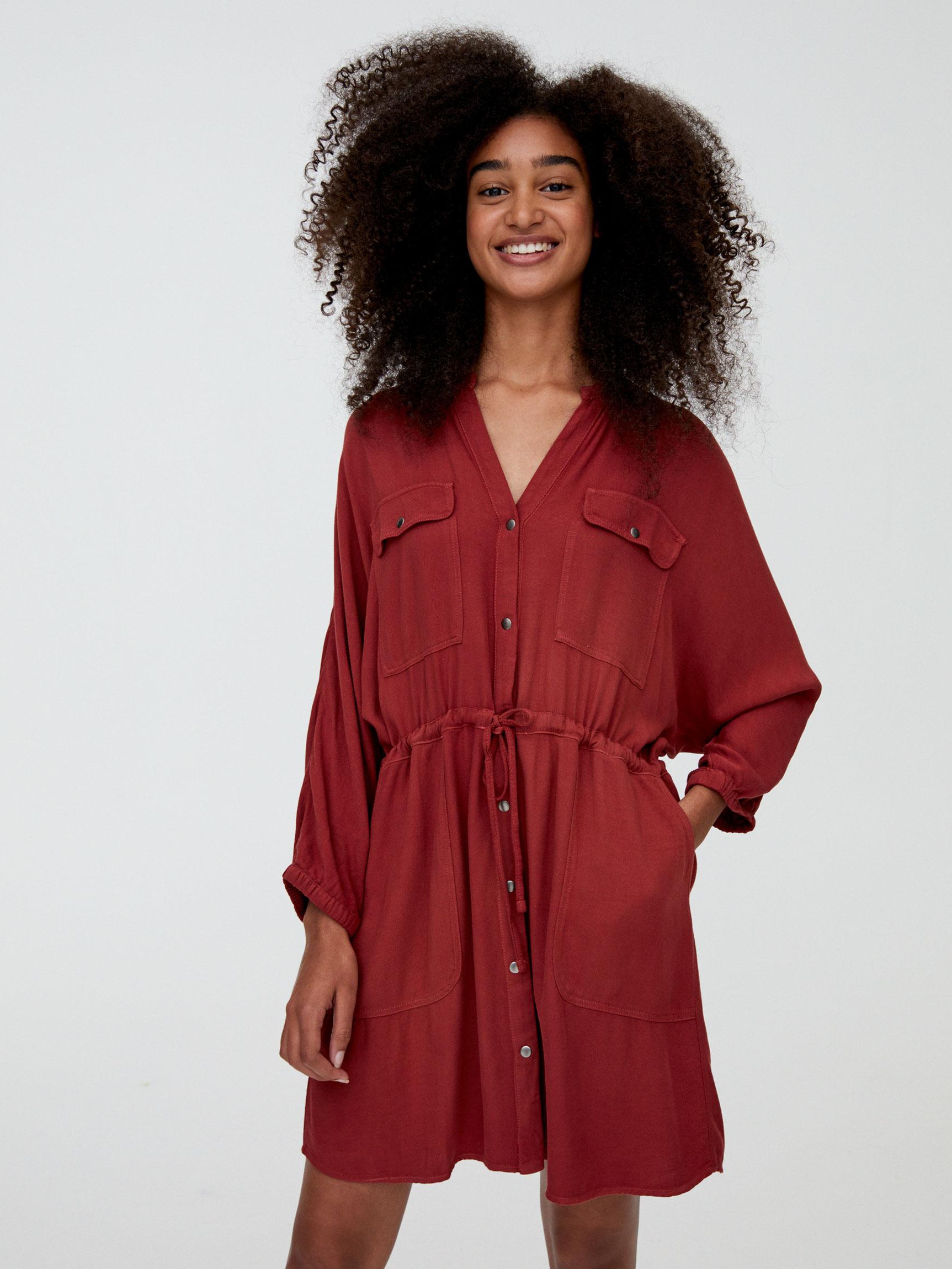 

Платье Pull & Bear 9390425670-ACXY S Терракотовое