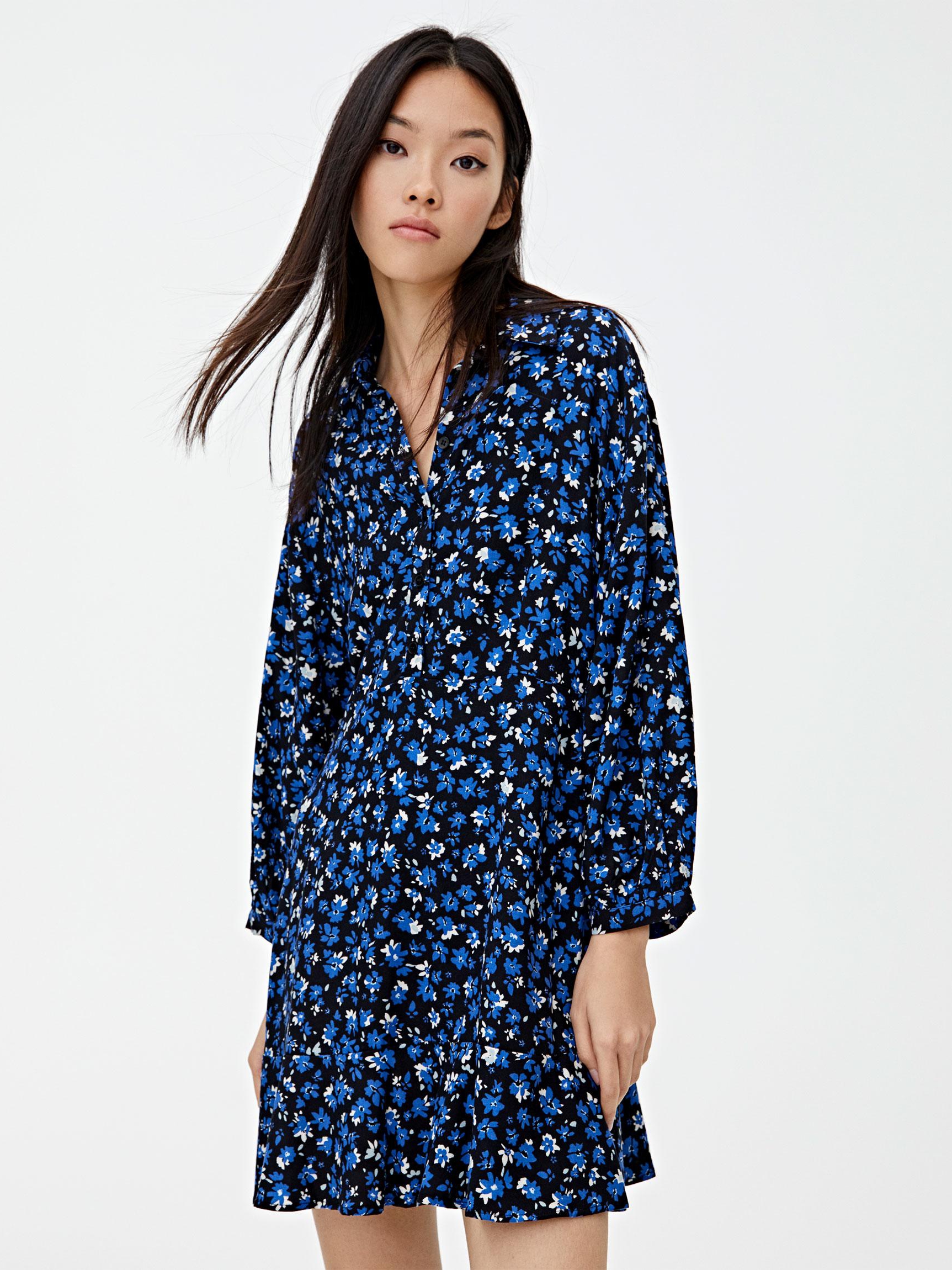 

Платье Pull & Bear 9390386800-ADQK S Черное с синим