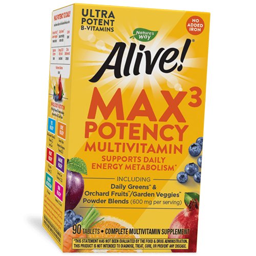 

Мультивитамины, Alive! Max3 Potency Multivitamin, Nature's Way 90таб (36344115)