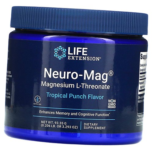 

Магний L-треонат, Neuro-Mag Magnesium L-Threonate, Life Extension 93г Тропический пунш (36346070)