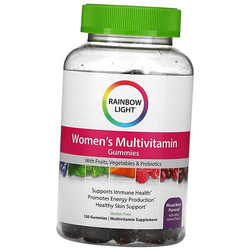 

Мультивитаминные жевательные конфеты для женщин, Women's Multivitamin Gummies, Rainbow Light 100таб Ягодный микс (36316040)