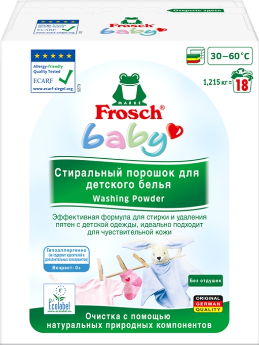 

Стиральный порошок для детского белья Frosch 1215 г