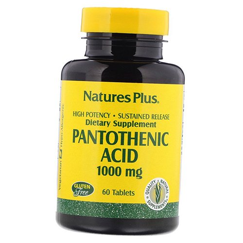 

Пантотеновая кислота, Pantothenic Acid 1000, Nature's Plus 60таб (36375158)