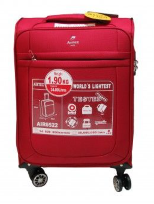 

Малый полиэстеровый чемодан Airtex 6522 на 4 колесах красный