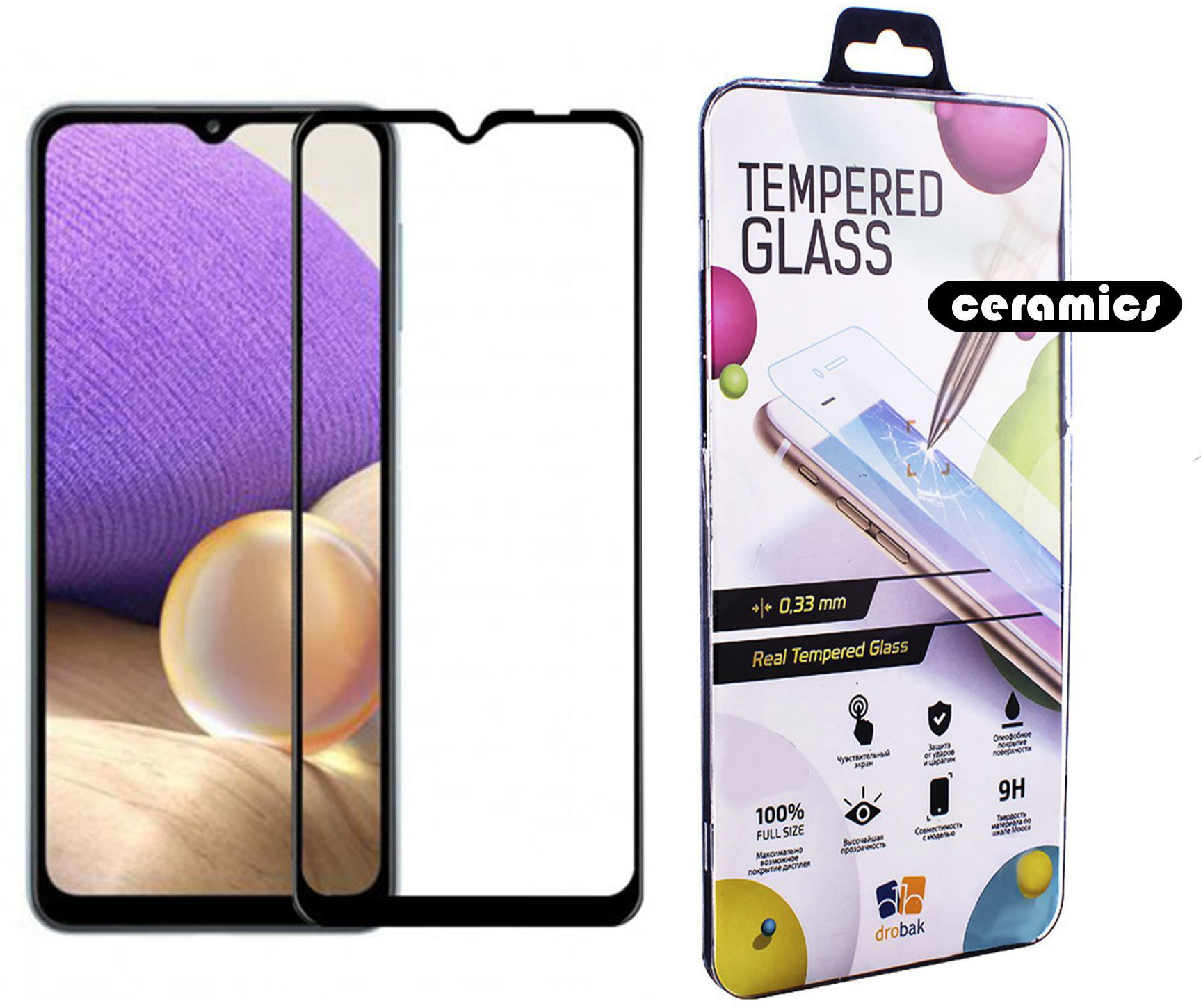 

Защитное стекло-пленка Drobak Ceramics для Samsung Galaxy A32 4G
