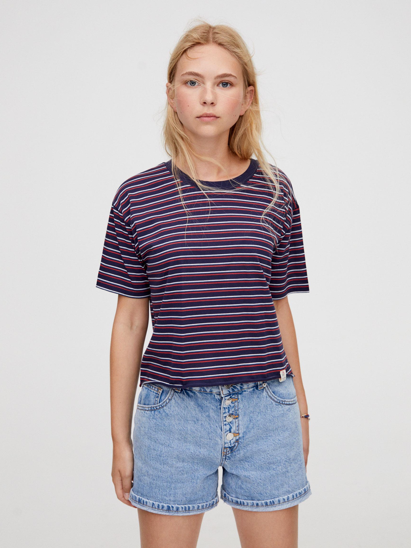 

Футболка Pull & Bear 9241380430-ABLO XS Темно-синяя