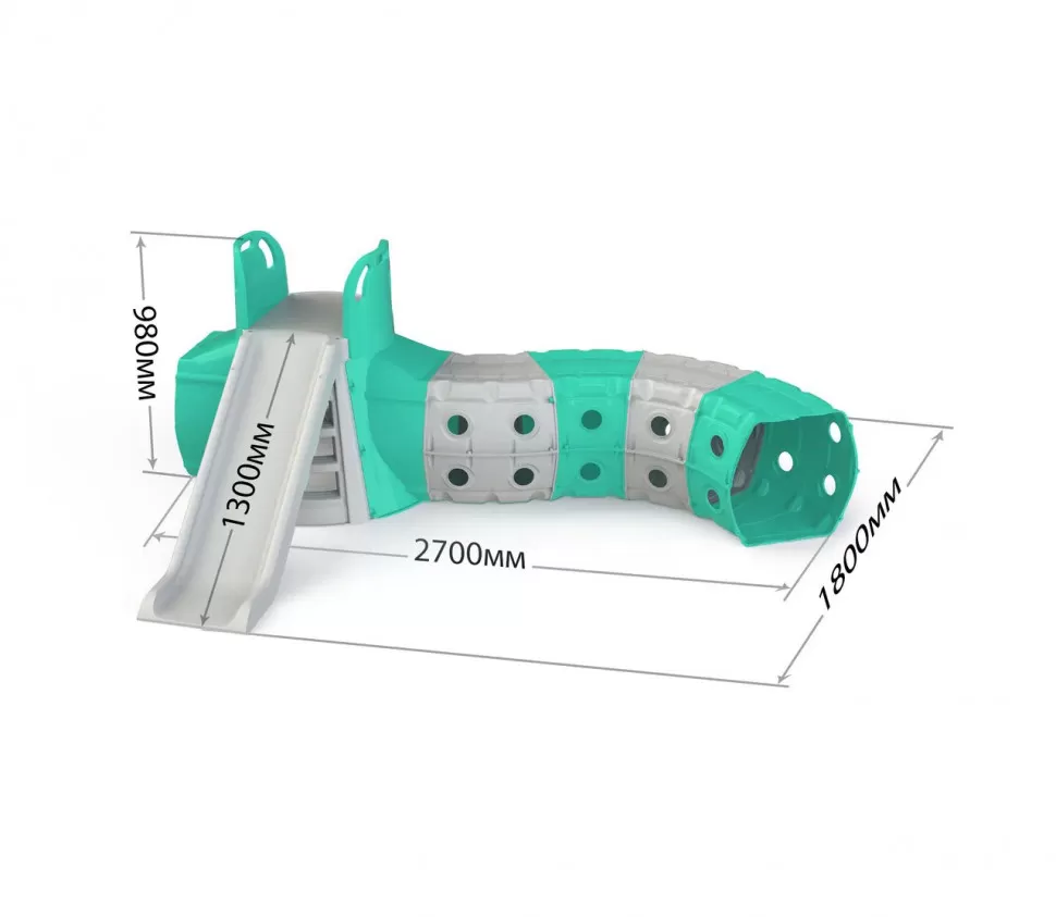

Детская горка с тоннелем Doloni Toys 01470/3, (01470/1) серо-бирюзовая