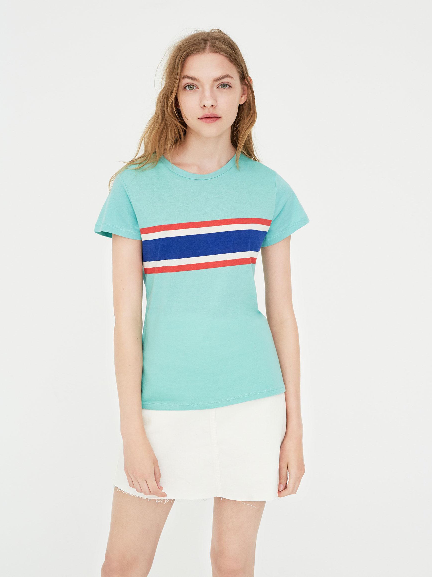 

Футболка Pull & Bear 9231317982-ADSW XL Мятная с разноцветным