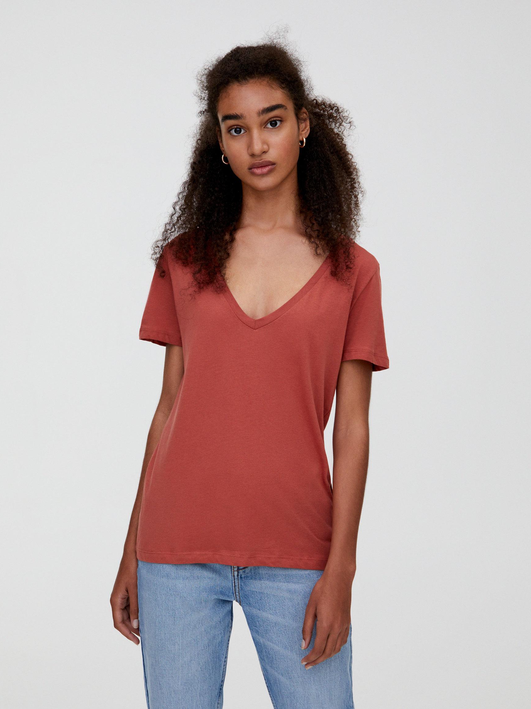 

Футболка Pull & Bear 9230390701-ACVB S Кирпичная