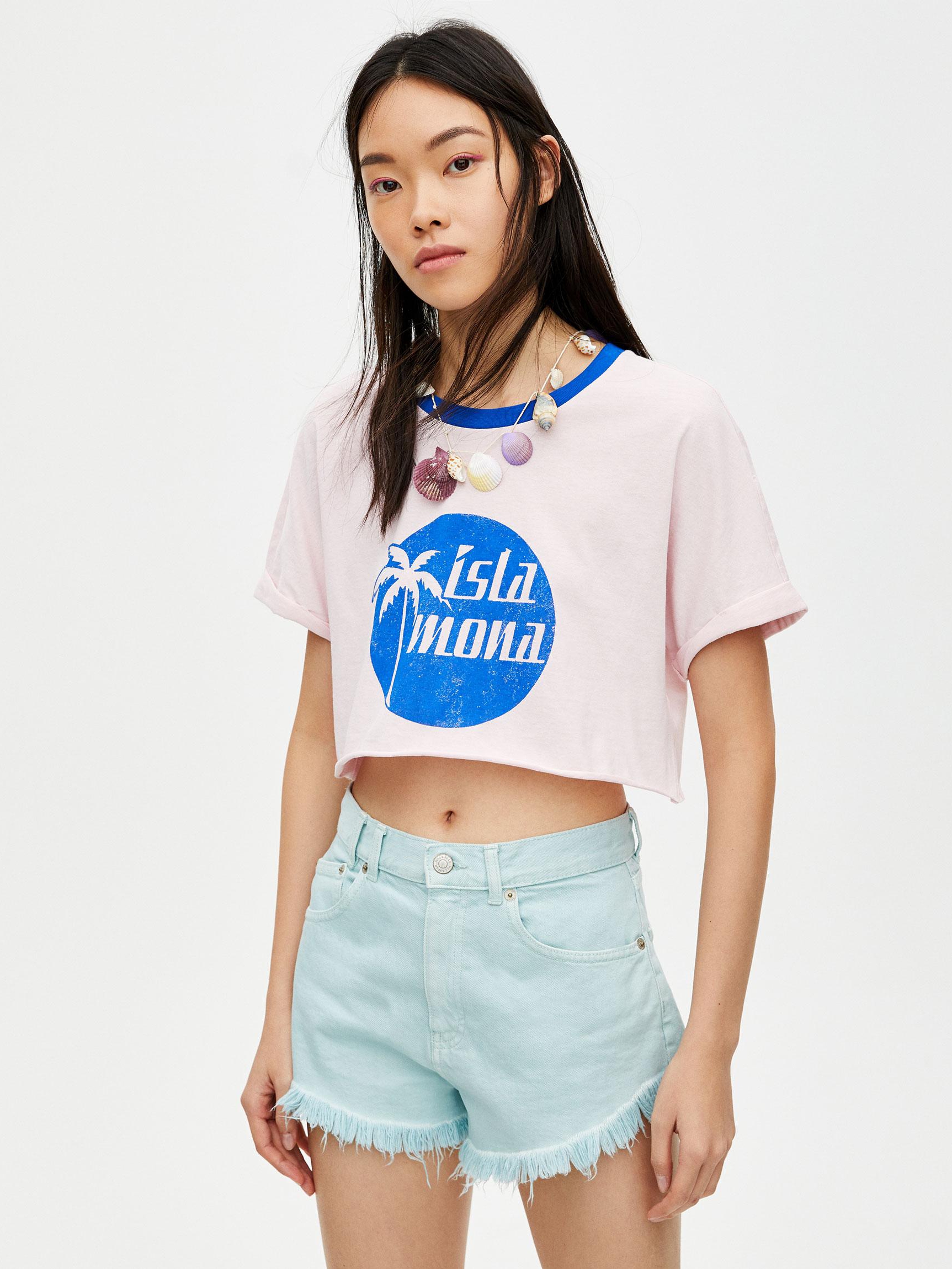 

Футболка Pull & Bear 9230303620-AARE M Розовая
