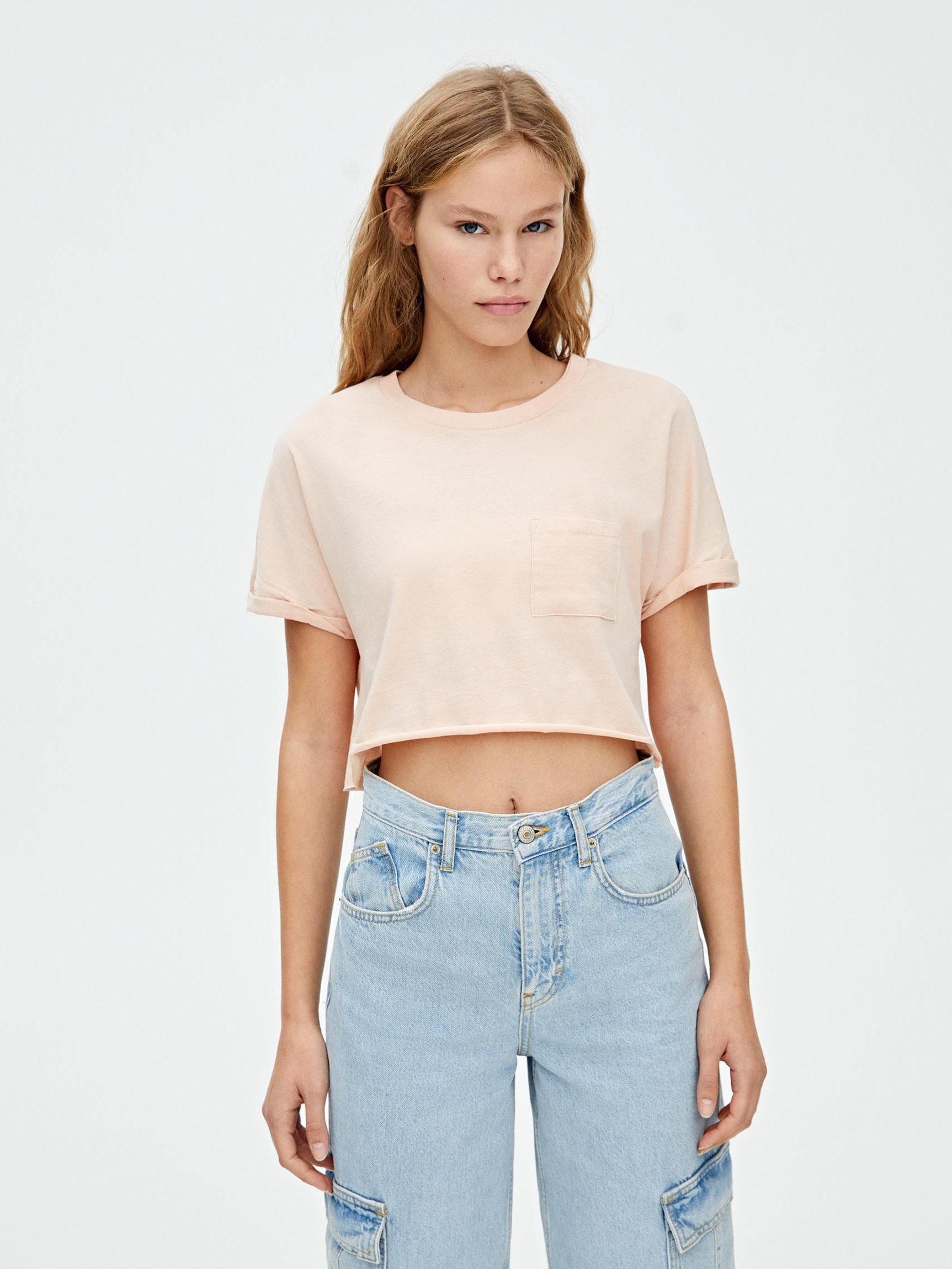 

Футболка Pull & Bear 9230225620-ACWV S Светло-розовая