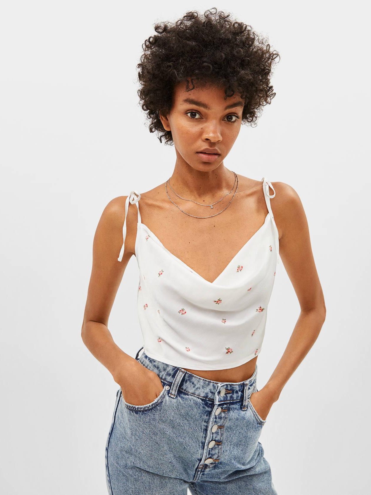 

Топ Bershka 8611168712-AAXY S Белый