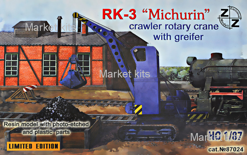 

ZZ87024 PK-3 Michurin crawler rotary crane with greifer 1:87 ZZ MODELL (ZZ87024)