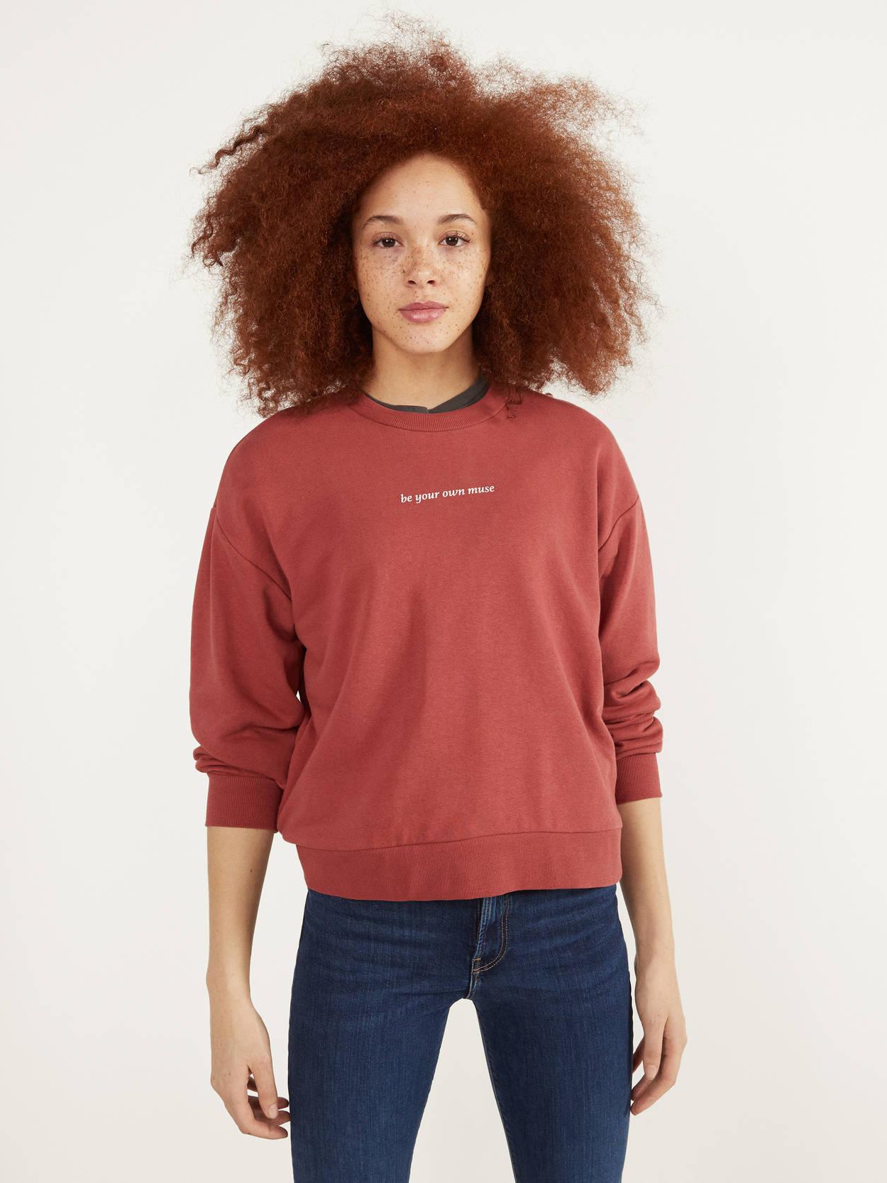 

Свитшот Bershka 6775443637-ACWL M Светло-вишневый