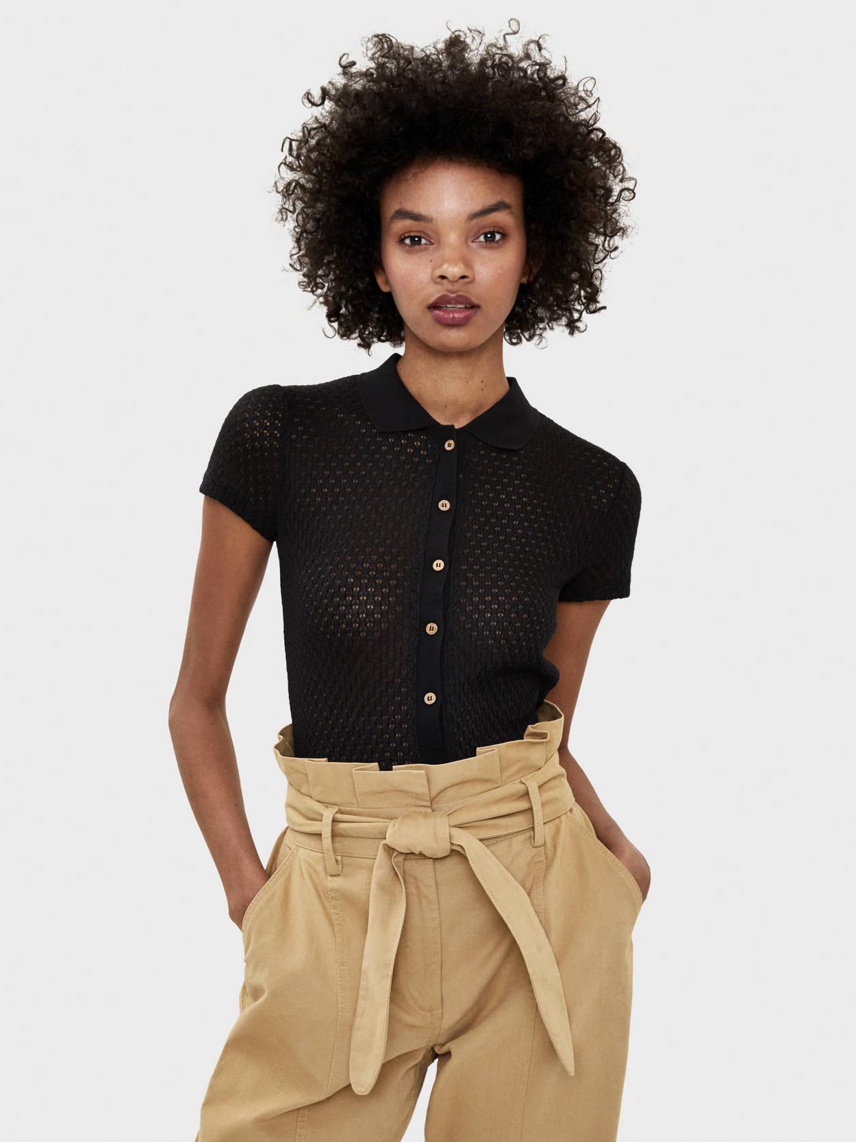 

Блузка Bershka 6678381800-AAAD S Черная