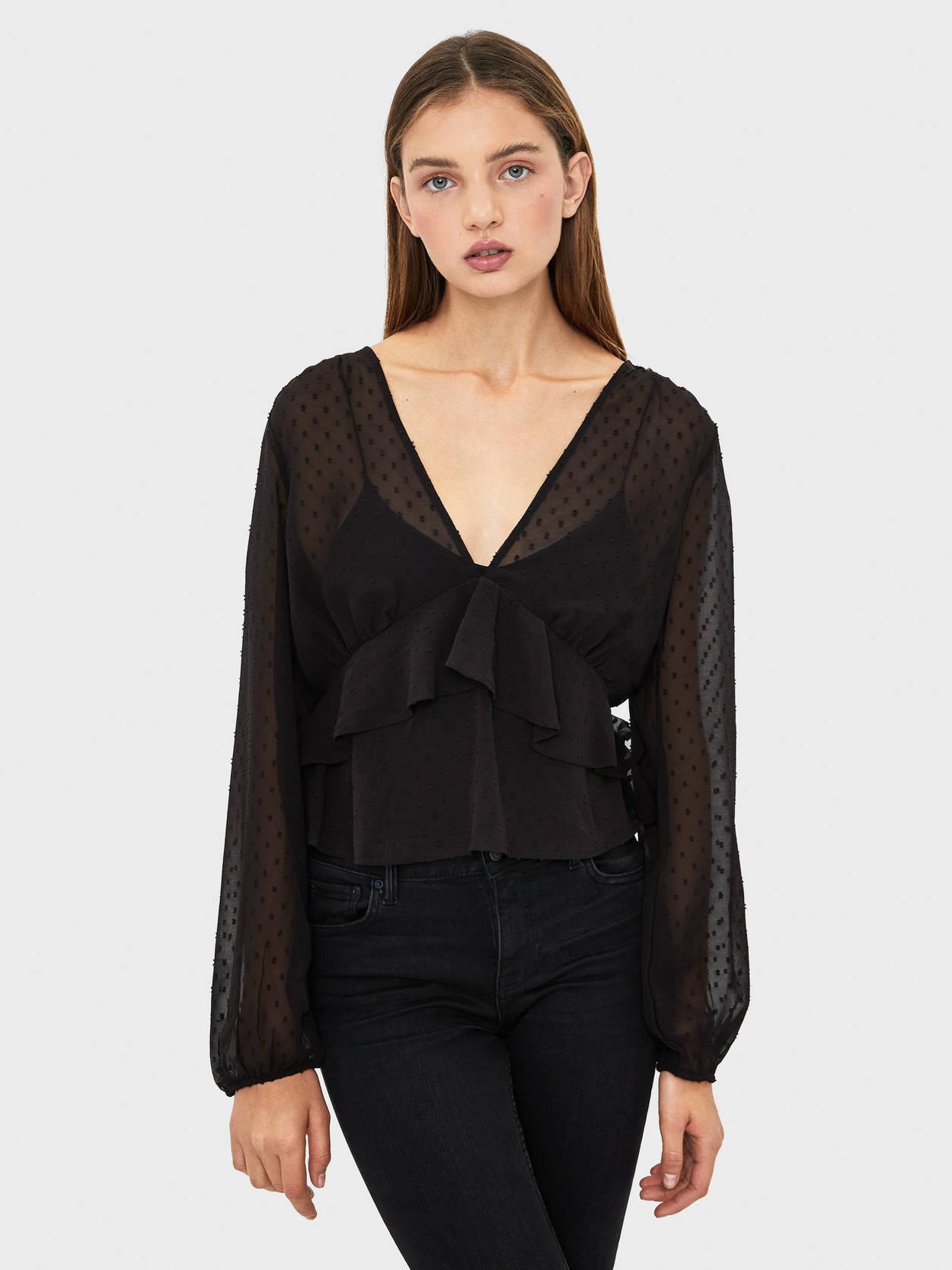 

Блузка Bershka 5843494800-AAAD M Черная