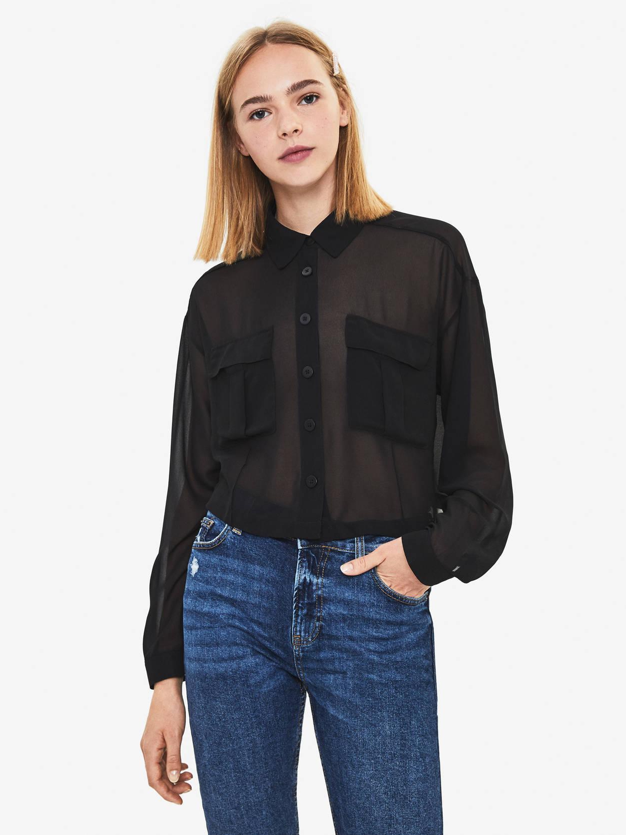 

Рубашка Bershka 5824880800-AAAD M Черная