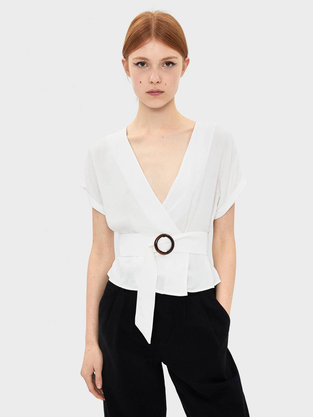 

Блузка Bershka 5809619712-ACTS M Белая
