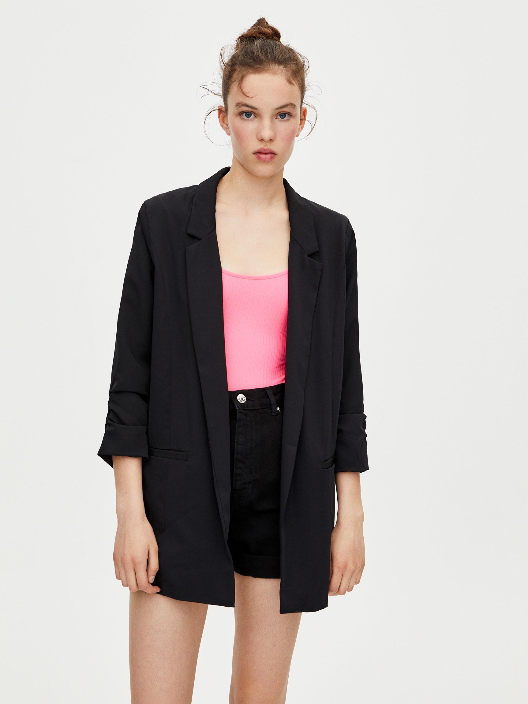 

Пиджак Pull & Bear 5781310800-AAAD S Черный