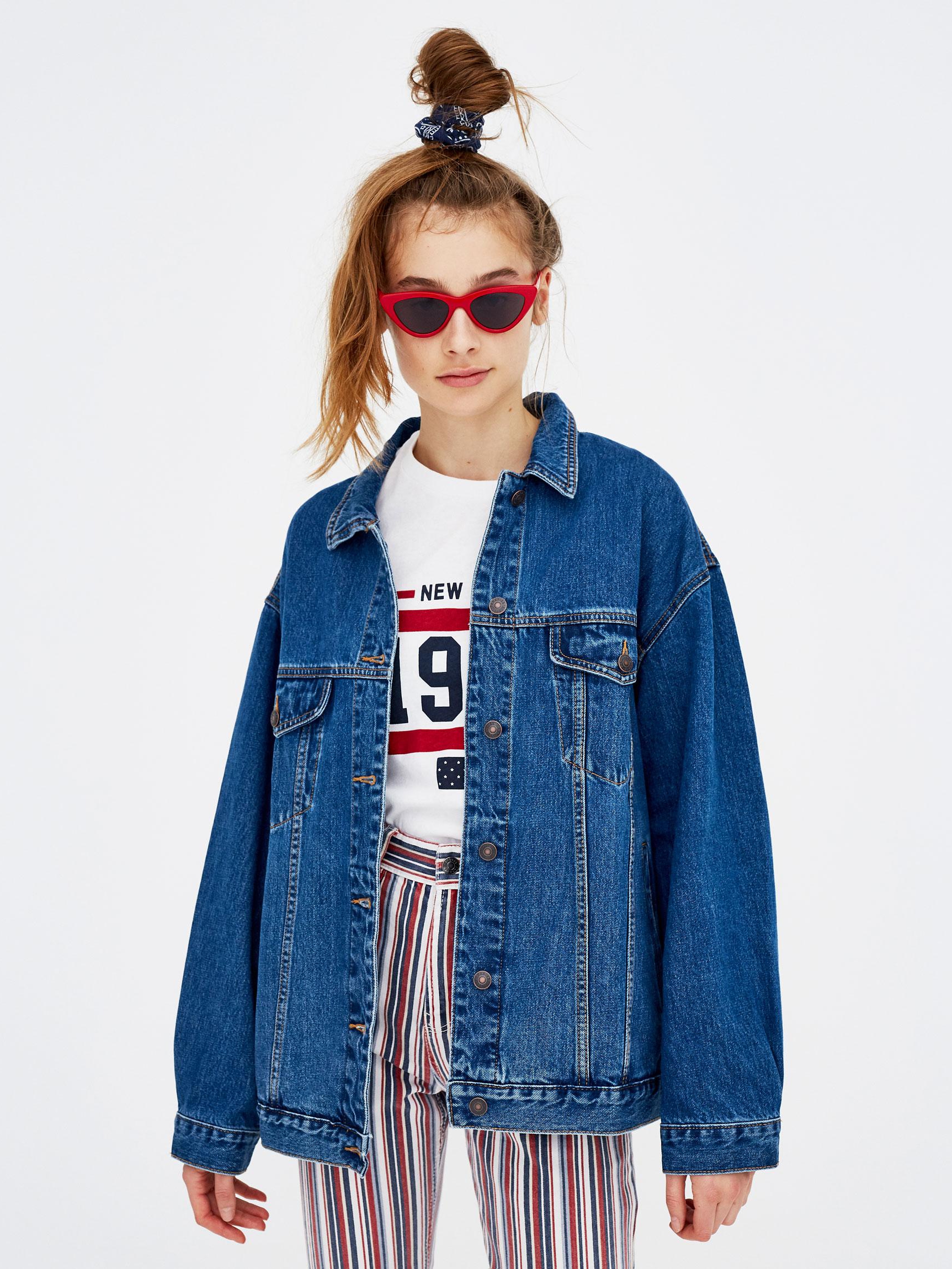 

Джинсовая куртка Pull & Bear 5711307434-AAPR M Синяя