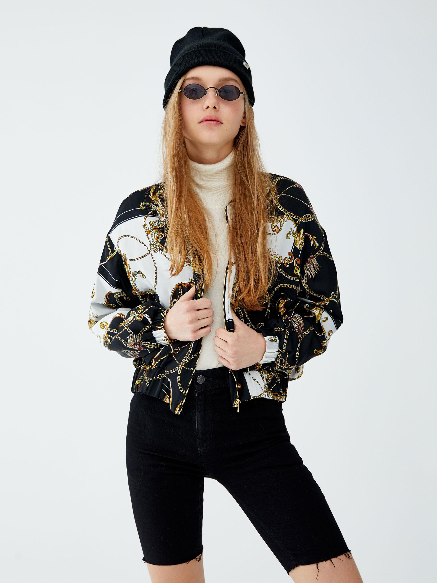 

Бомбер Pull & Bear 5710324800-AEPW M Черный