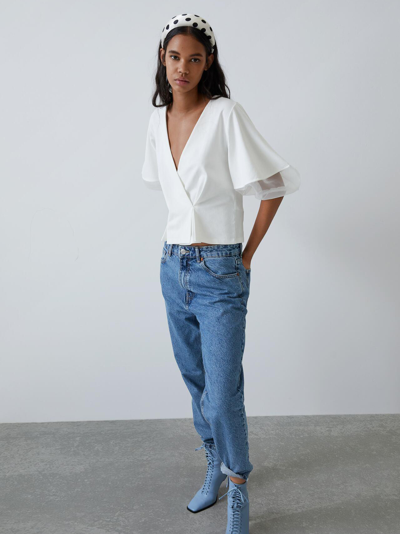 

Блузка Zara 5644910250-ABAK M Молочная