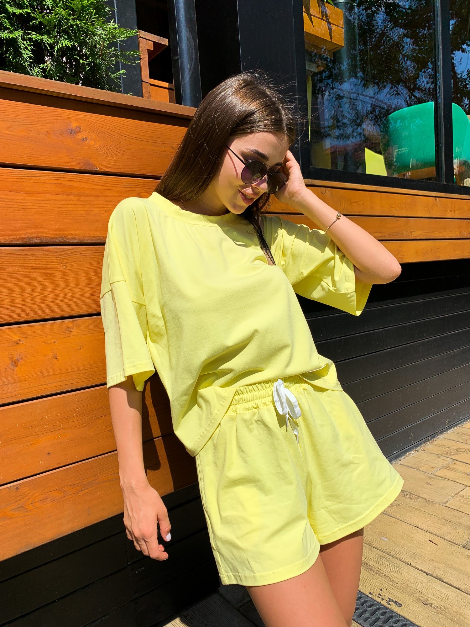 

Костюм женский футболка с шортами K&ML XS - M (42 - 46) Лимонный ( 562 - 01)