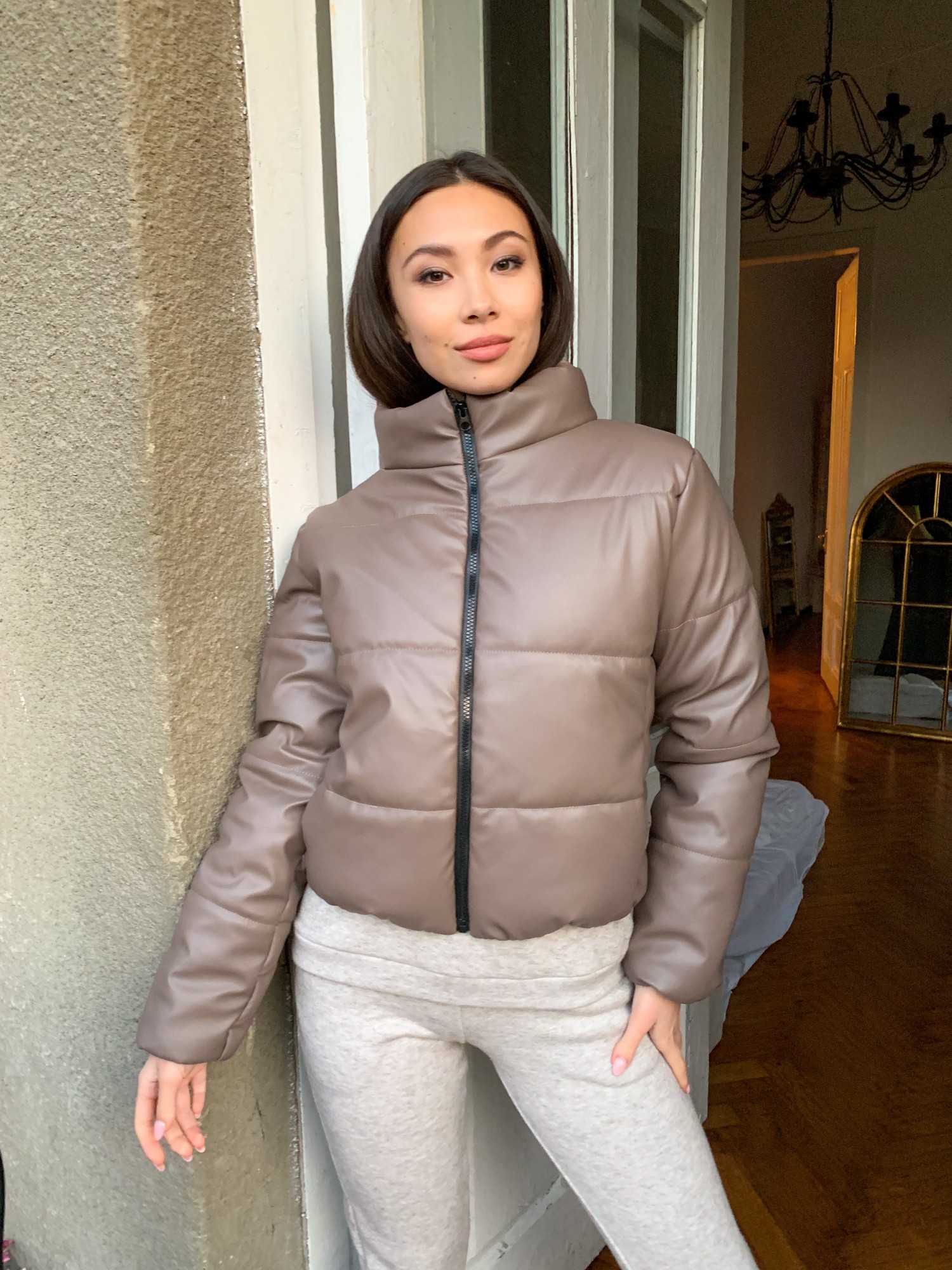 

Женская куртка из эко кожи K&ML 05 M - L ( 46 - 48 ) Кофейный ( 05 - 04)