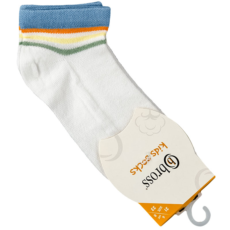 

Носки для мальчика укороченные (сеточка) BROSS 22594 4 - 6 years (обувь 28 - 30) см белый/голубой