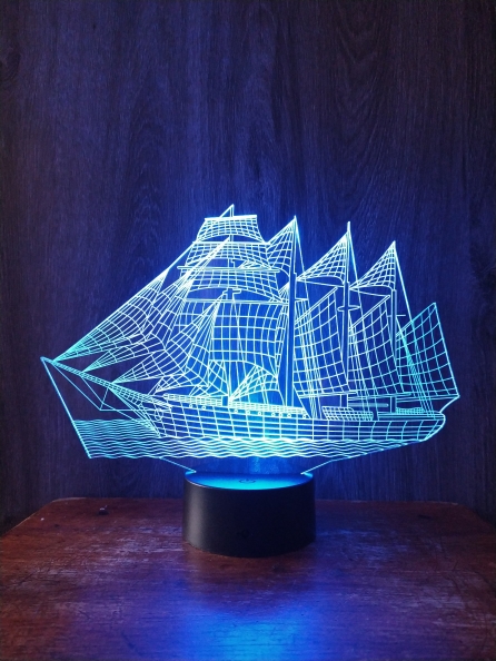 

3D светильник-ночник «Корабль» CreativeLamps Увеличенная пластина (1046)