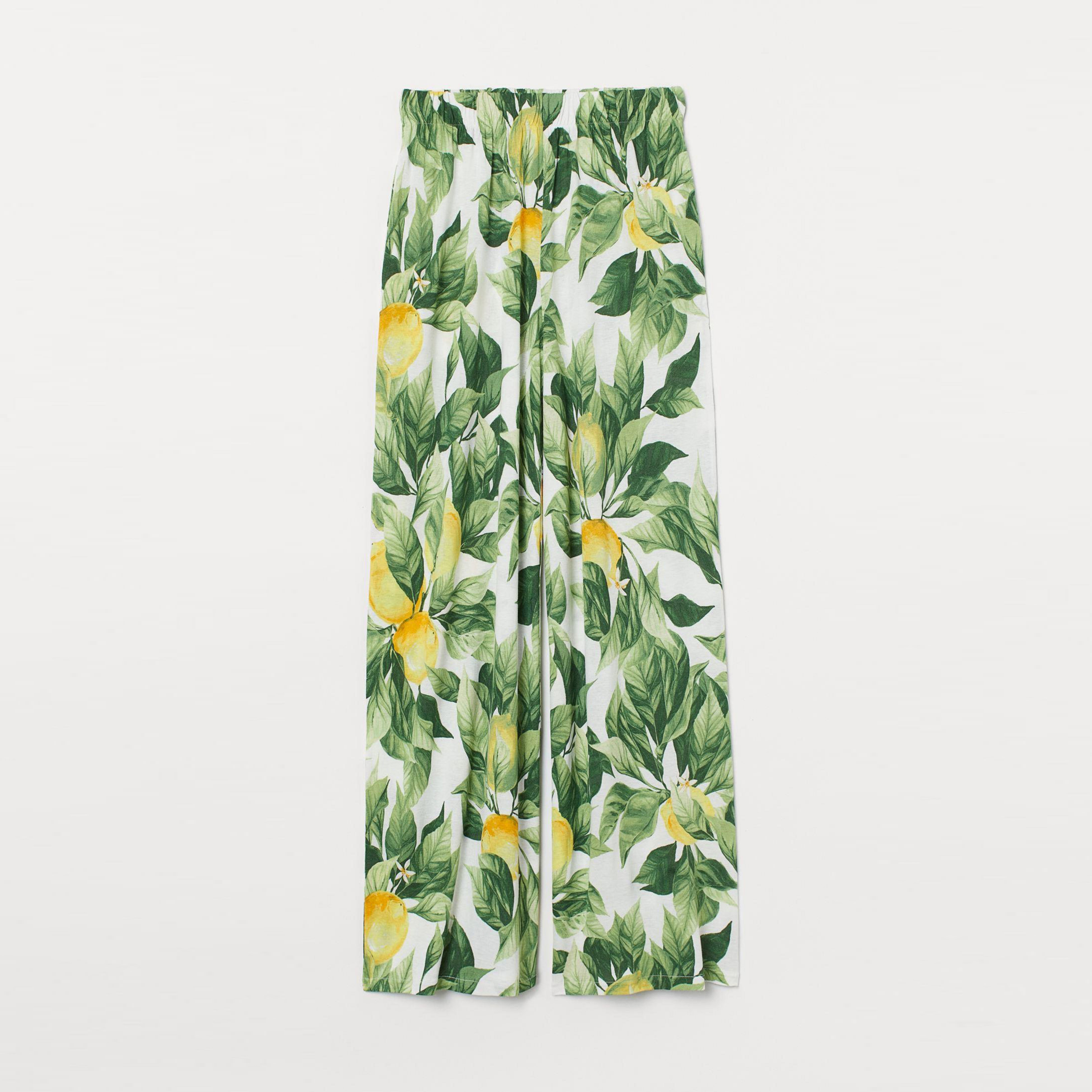 

Брюки H&M 8772781-AEOW M Белые с зеленым и желтым