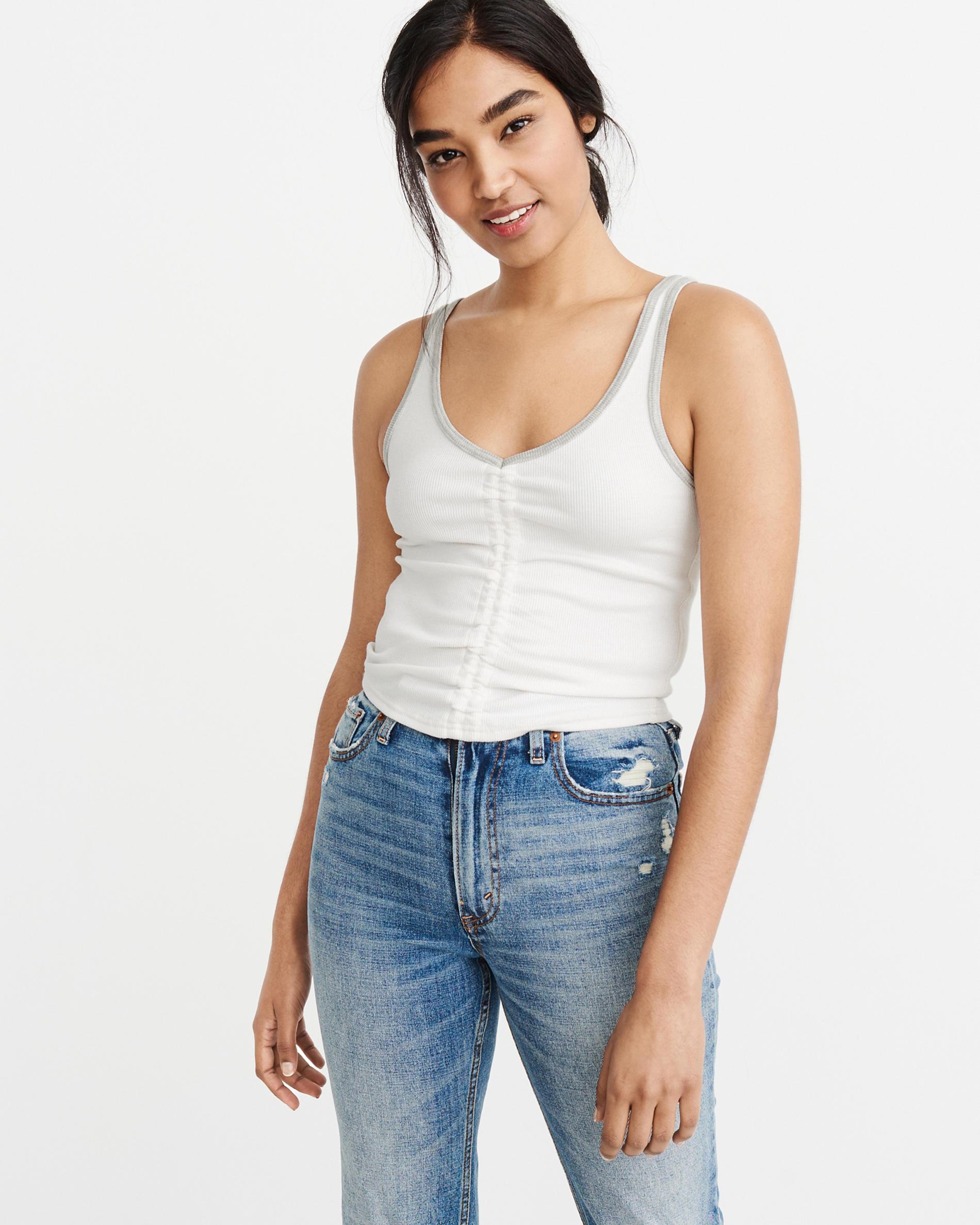 

Топ Abercrombie & Fitch AF5539W  Белый, Топ Abercrombie & Fitch AF5539W XS Белый