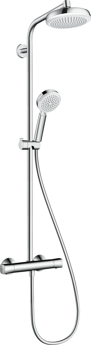 

Душова система Hansgrohe Crometta 160 Showerpipe EcoSmart 1jet з термостатом Хром
