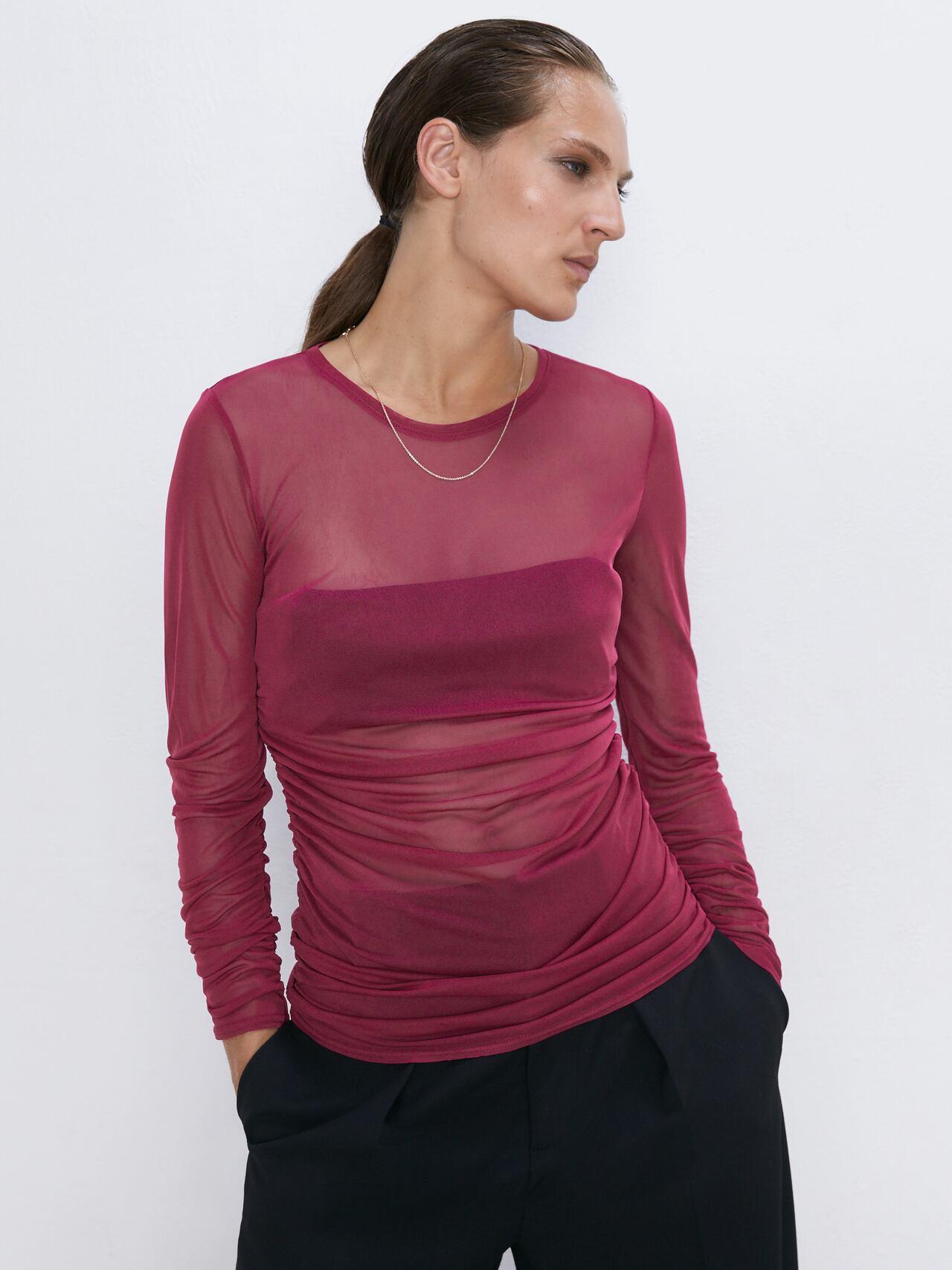 

Лонгслив Zara 5580464671-ACVN S Малиновый